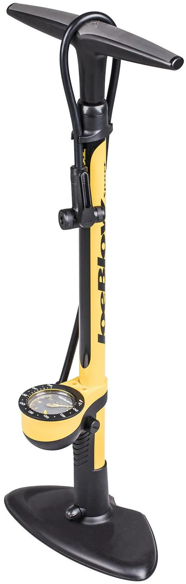 Alt view image 4 of 7 - JoeBlow Sport III High-Pressure Bike Floor Pump 160 PSI, Durable Steel Barrel, 3 Analog Gauge, TwinHead DX5 Pump Head, Long Hose, Ergonomic Handle, Fits Presta, Schrader, & Dunlop Valves