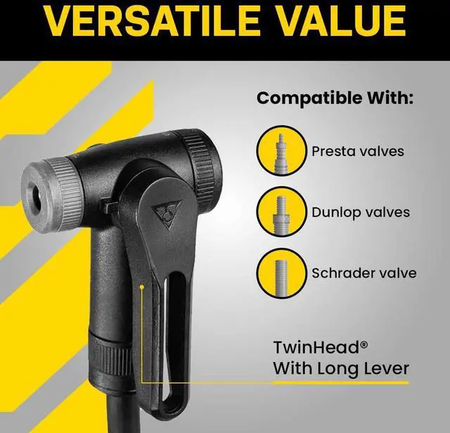 Alt view image 2 of 7 - JoeBlow Sport III High-Pressure Bike Floor Pump 160 PSI, Durable Steel Barrel, 3 Analog Gauge, TwinHead DX5 Pump Head, Long Hose, Ergonomic Handle, Fits Presta, Schrader, & Dunlop Valves