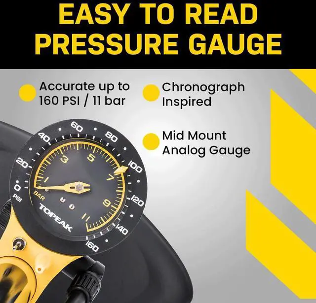 Alt view image 7 of 7 - JoeBlow Sport III High-Pressure Bike Floor Pump 160 PSI, Durable Steel Barrel, 3 Analog Gauge, TwinHead DX5 Pump Head, Long Hose, Ergonomic Handle, Fits Presta, Schrader, & Dunlop Valves