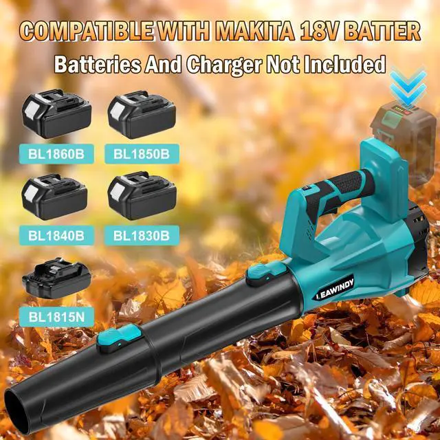 Alt view image 2 of 7 - Cordless Leaf Blower Up to 540 CFM & 6 Speed Modes, Electric Leaf Blower for Makita 18V Battery(Only Tool), Battery Powered Leaf Blowers, Lightweight Leaf Blowers for Lawn Care, Yard, Garage, Snow