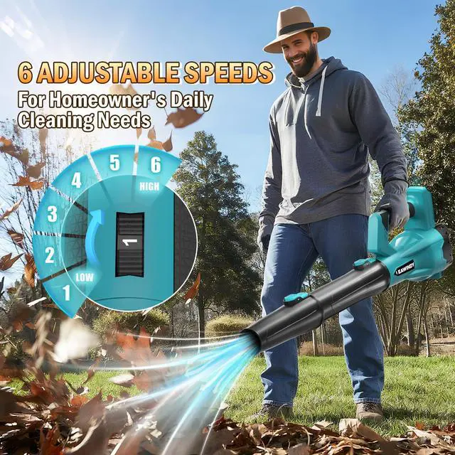 Alt view image 6 of 7 - Cordless Leaf Blower Up to 540 CFM & 6 Speed Modes, Electric Leaf Blower for Makita 18V Battery(Only Tool), Battery Powered Leaf Blowers, Lightweight Leaf Blowers for Lawn Care, Yard, Garage, Snow