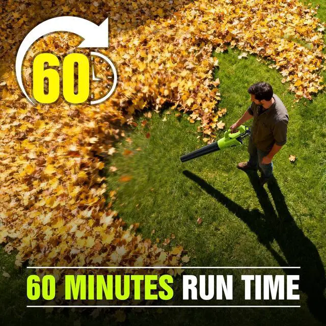 Alt view image 6 of 7 - Leaf Blower Cordless, 21V Powerful Electric Leaf Blower with 2 * 4.0Ah Batteries & Fast Charger, 2-Speed Power Settings, Battery Powered Blowers for Lawn Care, Yard, Lawn, Patio, Dust, Blows Leaves