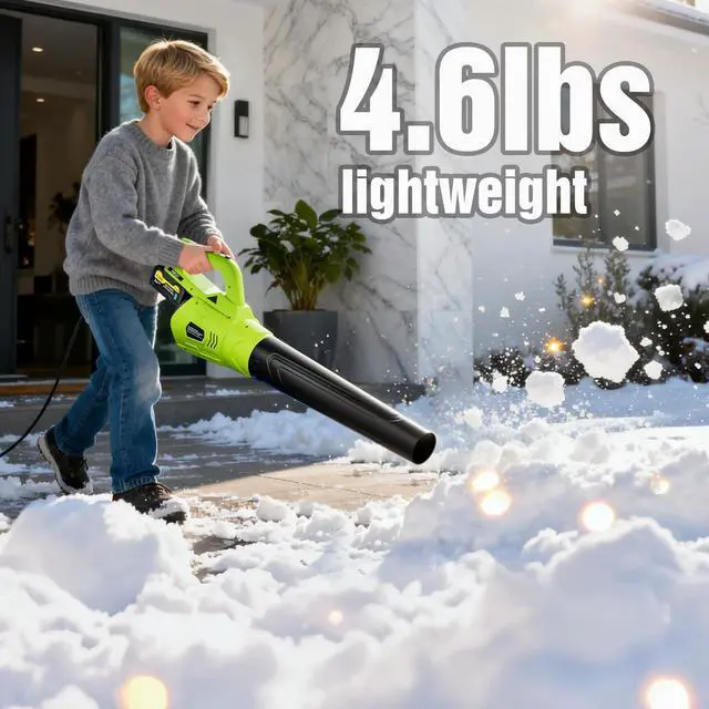 Alt view image 7 of 7 - Leaf Blower Cordless, 21V Powerful Electric Leaf Blower with 2 * 4.0Ah Batteries & Fast Charger, 2-Speed Power Settings, Battery Powered Blowers for Lawn Care, Yard, Lawn, Patio, Dust, Blows Leaves