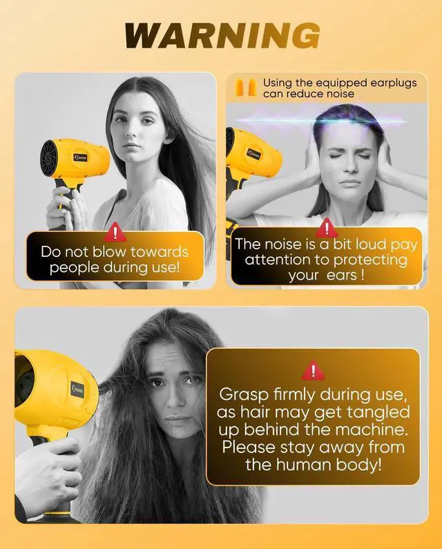 Alt view image 7 of 7 - Handheld Cordless Leaf Blower Portable Dust Cleaner 180000 RPM Compressed Air Duster with Adjustable Speed for Drying Patio Cleaning Camping 2 x 4.0Ah Battery Yellow