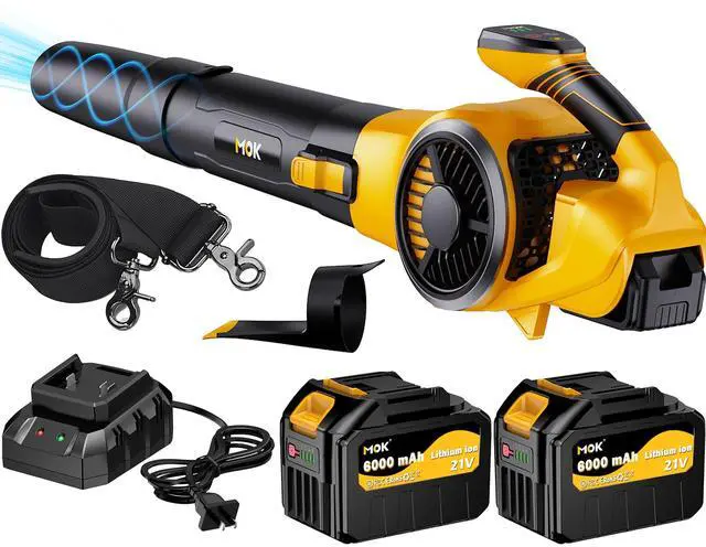 Main image of Leaf Blower Cordless,Brushless Motor with 2 * 6.0Ah Battery Powered, 600CFM/150MPH Electric Leaf Blower, 3-Variable Speed & Turbo Mode, Blower for Lawn Care, Patio Cleaning and Snow (6.0A-b)