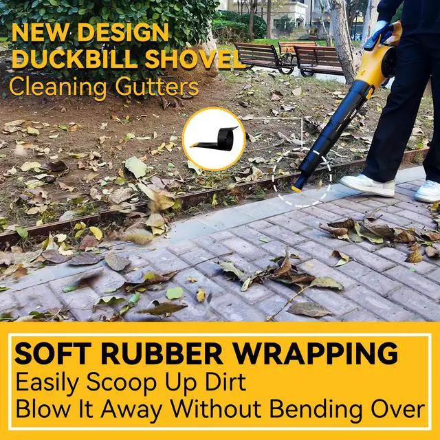 Alt view image 7 of 7 - Leaf Blower Cordless,Brushless Motor with 2 * 6.0Ah Battery Powered, 600CFM/150MPH Electric Leaf Blower, 3-Variable Speed & Turbo Mode, Blower for Lawn Care, Patio Cleaning and Snow (6.0A-b)