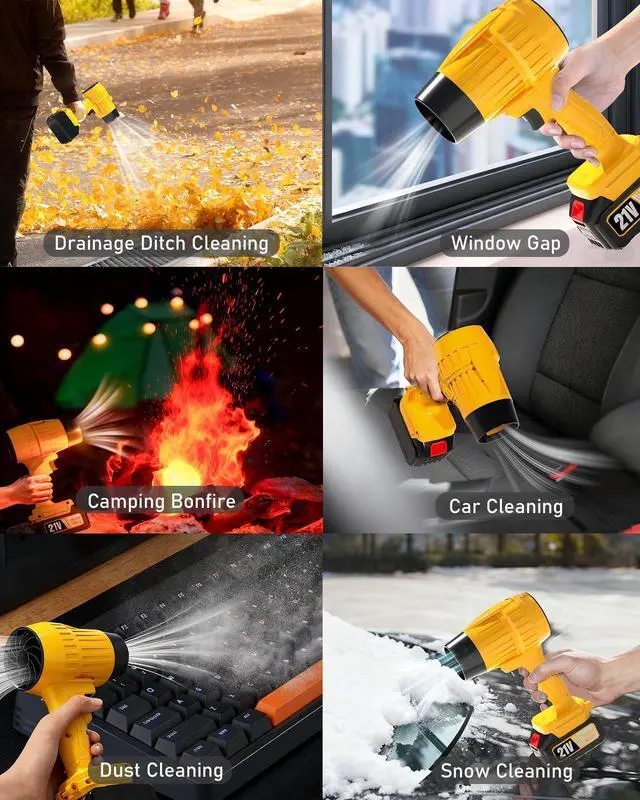 Alt view image 2 of 7 - 2025 Upgraded Leaf Blower Cordless, 990,000 RPM Portable Mini Turbo Jet Blowers with Battery and Charger Handheld Electric Powered Lightweight for Makita 18V Battery Lawn Car Yard Snow Patio Dust Tool