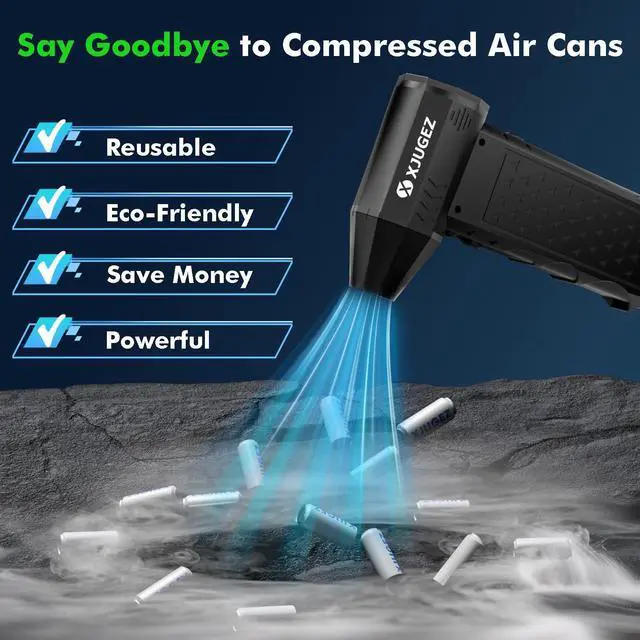 Alt view image 3 of 7 - Compressed Air Duster,130000RPM Electric Air Duster,Mini Blower 4 Gears Star Design, Portable Dust Blower, Hand Held Jet Fan for PC, Keyboard, Car,Leaves, Snow, Barbecue, Computer Host, Camera