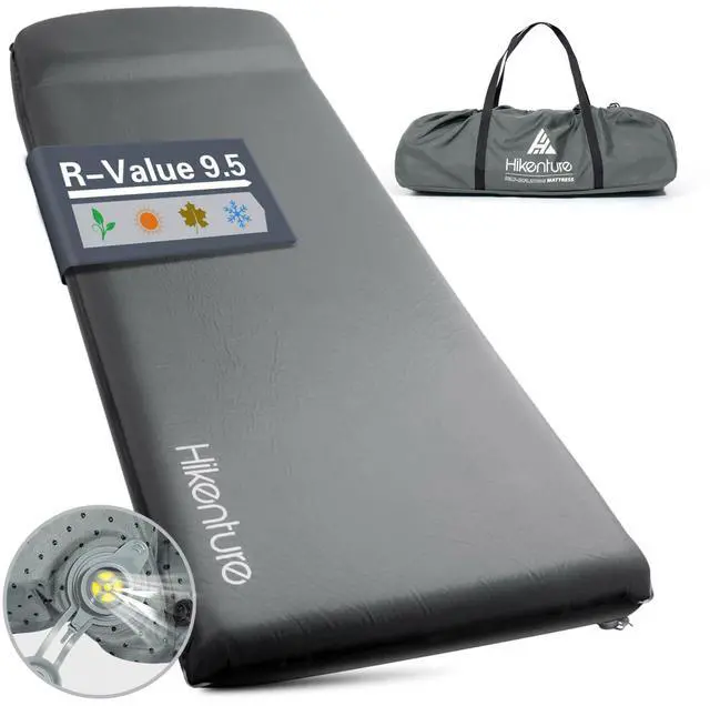 Main image of Self Inflating Sleeping Pad for Camping, 3'' Ultra Thick Camping Pad with Pillow, 9.5 R-Value Insulated Camping Mattress, 4-Season Inflatable Foam Camping Mat for Car, Tent, Cot