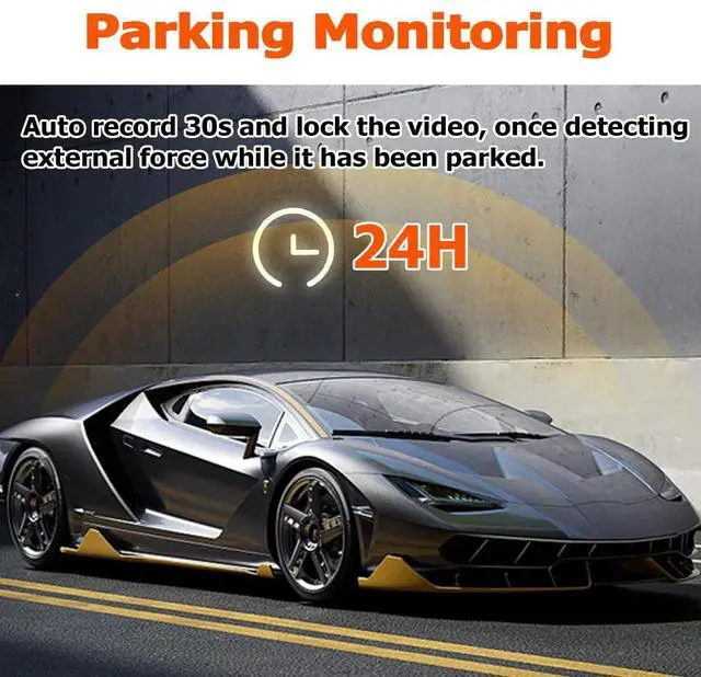 Alt view image 6 of 7 - 1080P Dash Cam Front and Rear with 32GB SD Card, Dual Dash Camera for Cars, 3 LCD Screen Dashcam with Type-C Port, HDR, G-Sensor, Loop Recording, Parking Monitor, Night Vision