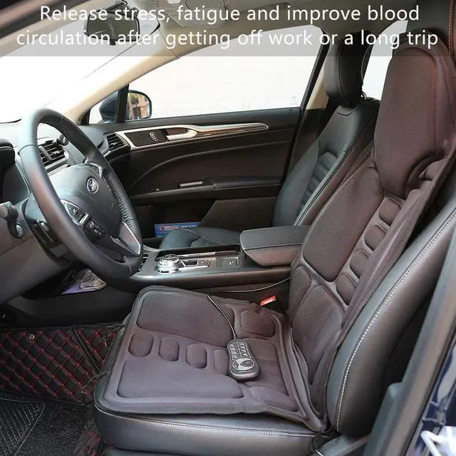 Alt view image 2 of 6 - Back Massage Chair Pad, Back Massager with Heat for Pain Relief, Chair Massager for Full Body Massage, Deep Tissue Vibration Massger with 2 Adapters, Chair Massager for Office and Recliner