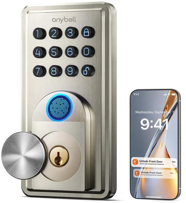 Main image of Smart Door Lock, Fingerprint Door Lock Keyless Entry with Electronic Keypad Deadbolt, App Control, Auto Lock, Biometric Lock for Front Door, Hotel & Office