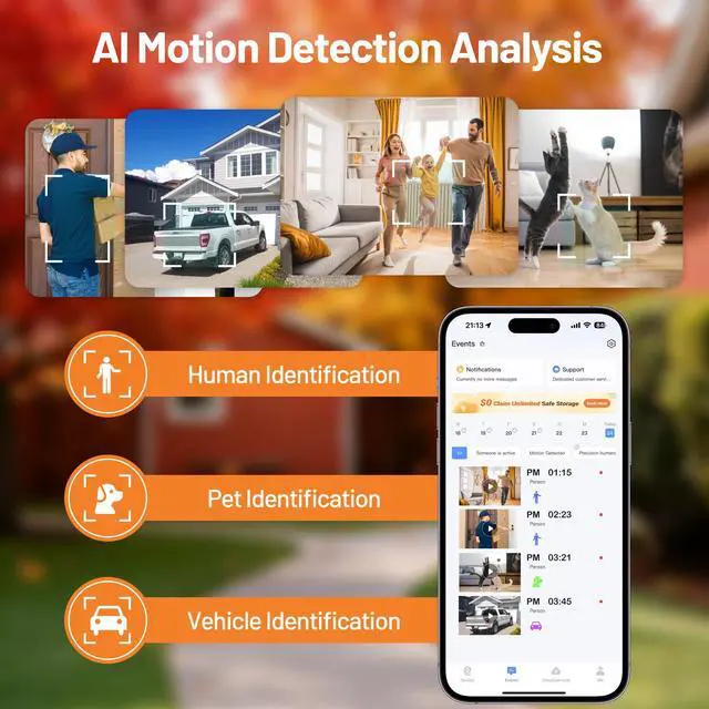 Alt view image 4 of 6 - 2 Pack No-Drill Window Camera, 5GHz & 2.4GHz WiFi 2K Outdoor Monitoring Thru Glass, Anti-Glare Full Color Night Vision, Window Mounted Security Camera for Home Security, Works with Alexa
