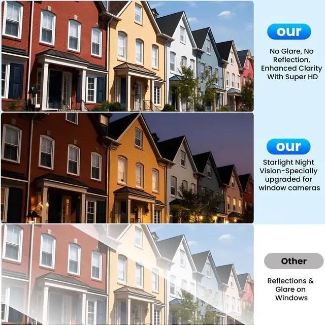 Alt view image 3 of 7 - 2 Pack Window Cameras with 32GB SD Cards, 2K 3MP Indoor Cameras for Home Security, AI Starlight Color Night Vision, Easy Install & Use, 24/7 Recording, Support 5GHz & 2.4GHz WiFi