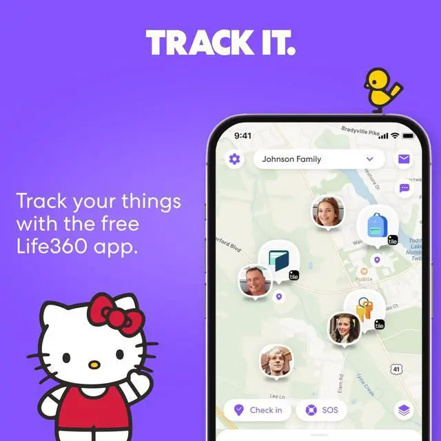 Alt view image 5 of 7 - by Life360 Starter Pack - Bluetooth Trackers and Item Finders for Keys, Wallets & More. Both iOS and Android Compatible. Phone Finder. 2-Pack, Mate/Slim ( x Hello Kitty: Rainy Day Adventures)