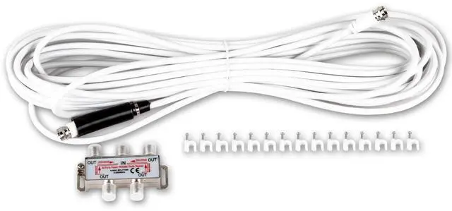 Alt view image 7 of 7 - Yagi Satellite HD TV Antenna up to 200 Mile Long Range, Attic or Roof Mount Digital OTA TV Antenna for 4K Supports 4 TVs Installation Kit & Mounting Pole, Radio/FM Antenna