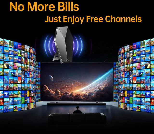 Alt view image 4 of 7 - 2026 Upgraded Strongest Digital TV Antenna, 3200+ Miles Range TV Antenna for Smart TVs, Indoor/Outdoor HDTV Antenna for Local Channels with Amplified Signal Booster Supports 4K 8K 1080p-38 FT Cable