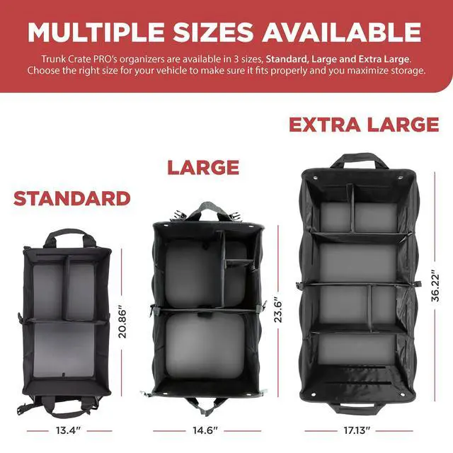 Alt view image 7 of 7 - XL Premium SUV, Truck, Car Trunk Organizer With Expandable Compartments - Lightweight Foldable Cargo Organizer