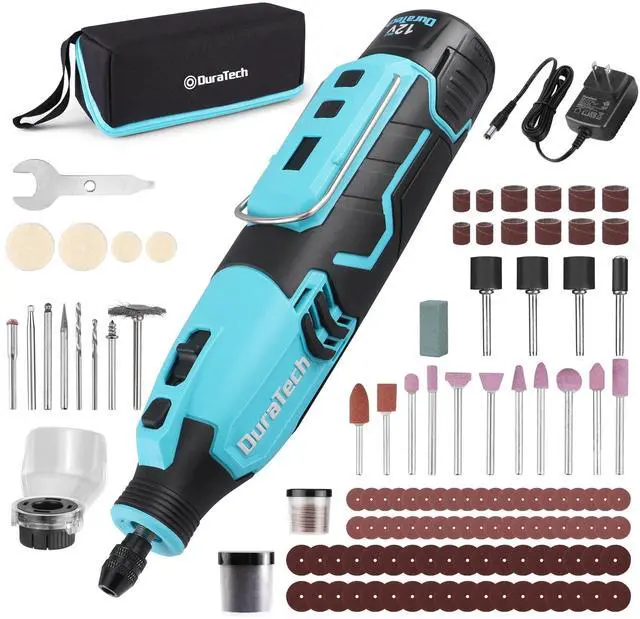Main image of Cordless Rotary Tool Kit, 12V Rotary Tool with 2.0Ah Rechargeable Battery, 5000-35000RPM 7 Variable Speed, 118PCS Accessories for Sanding, Polishing, Carving, Cutting, Drilling and DIY Crafts