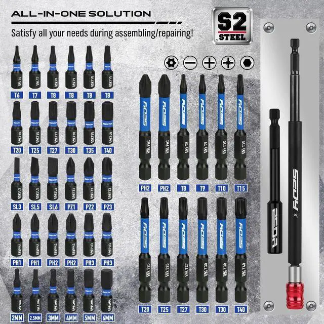 Alt view image 3 of 7 - 80-Piece Premium Magnetic Impact Nut Driver Set Metric & SAE with Socket Adapters, Bit Holder, Wing Nut Driver, Universal Sockets, Quick Release Extension, Power Bits