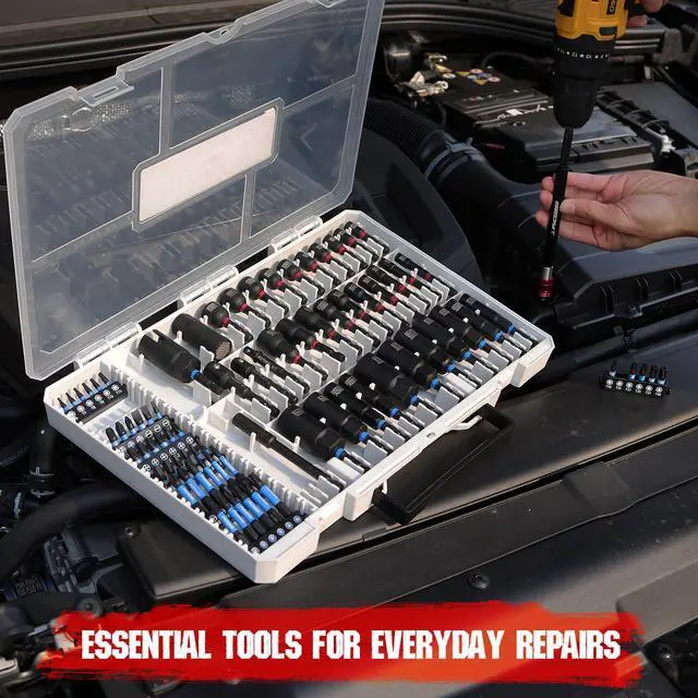 Alt view image 7 of 7 - 80-Piece Premium Magnetic Impact Nut Driver Set Metric & SAE with Socket Adapters, Bit Holder, Wing Nut Driver, Universal Sockets, Quick Release Extension, Power Bits