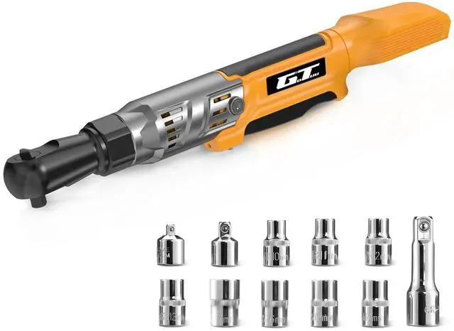Main image of 3/8" Cordless Ratchet Wrench, Compatible with DEWALT 20V MAX Battery, 74Ft-Lbs Power Electric Ratchet Tool Kit, 1/2" & 1/4" Adapters, 3" Extension Bar (Tool Only)