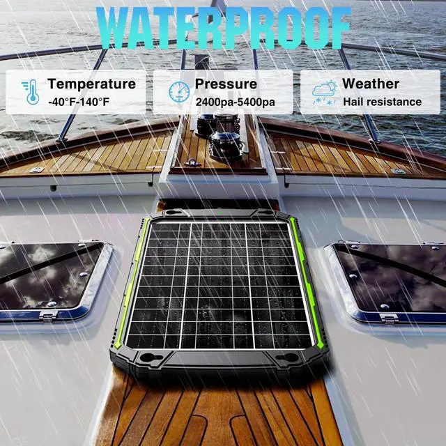 Alt view image 7 of 7 - 15W 12V Solar Battery Charger & Maintainer PRO, Built-in Smart MPPT Charge Controller, Waterproof 12 Volt Solar Panel Trickle Charging Kits for Car Auto Boat RV Marine Trailer Camper