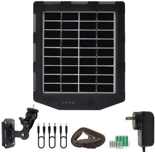Alt view image 4 of 6 - Trail Camera Solar Panel, Solar Battery Charger Kit 12V/1A 6V/1.5A with Build-in 2000mAH Rechargeable Lithium Battery IP66 Waterproof Hunting Accessory