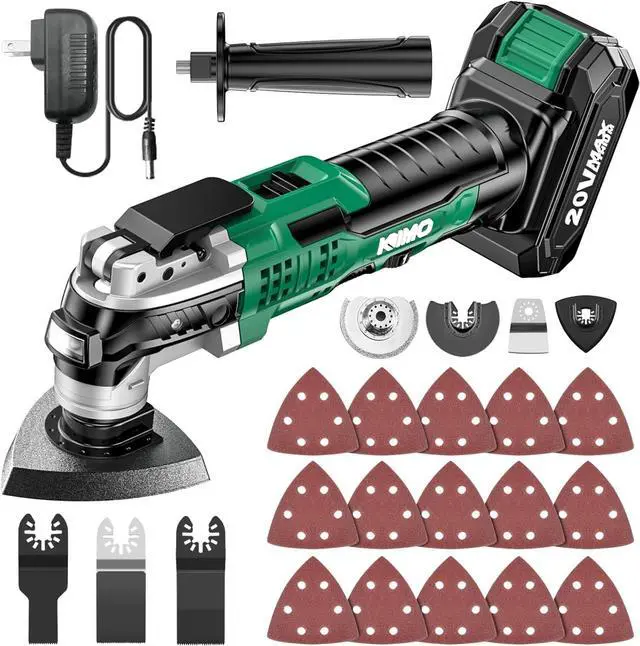 Main image of 20V Cordless Oscillating Tool Kit with 26-Pcs Accessories, Max 21000 OPM, 6 Variable Speed & 3° Oscillating Angle, Battery Powered Oscillating Multi-Tool for Cutting Wood/Nailing/Scraping/Sanding