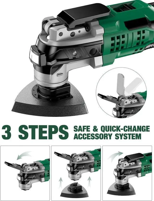 Alt view image 6 of 7 - 20V Cordless Oscillating Tool Kit with 26-Pcs Accessories, Max 21000 OPM, 6 Variable Speed & 3° Oscillating Angle, Battery Powered Oscillating Multi-Tool for Cutting Wood/Nailing/Scraping/Sanding