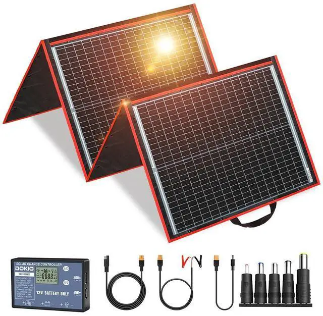 Main image of 150W Portable Foldable Solar Panel Kit, Compact 21x20in Design 7.3lb with Standalone Controller and USB, Monocrystalline Charger for 12V Batteries, Power Stations, RV Camping Emergency Use