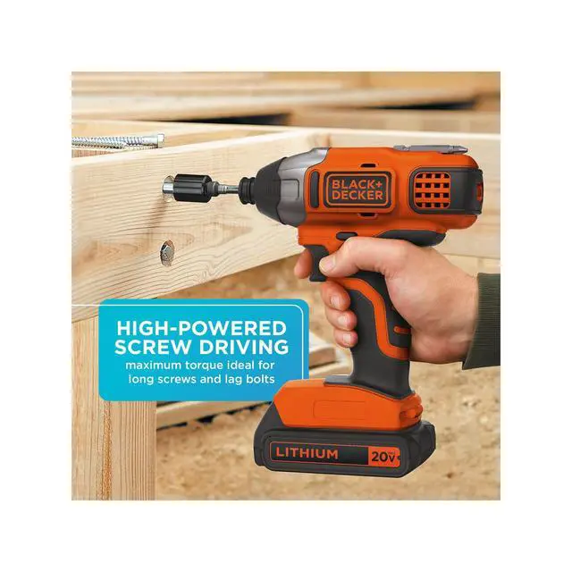 Alt view image 3 of 7 - 20V MAX* POWERCONNECT 1/4 in. Cordless Impact Driver Kit (BDCI20C)