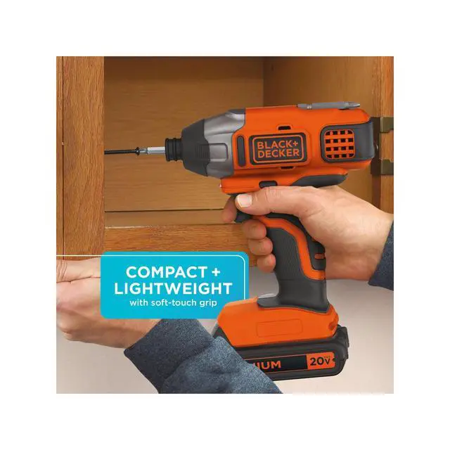Alt view image 5 of 7 - 20V MAX* POWERCONNECT 1/4 in. Cordless Impact Driver Kit (BDCI20C)