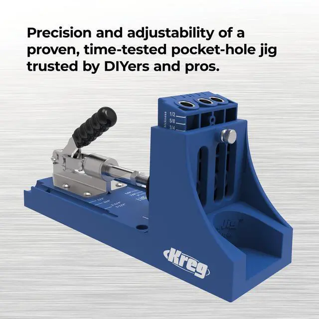 Alt view image 2 of 7 - K4 Pocket Hole Jig - Adjustable, Versatile Jig for Strong Joints - Create Perfect, Rock-Solid Joints - Easily Adjustable Drill Guides - For Materials 1/2" to 1 1/2" Thick