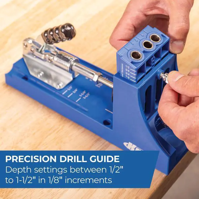 Alt view image 3 of 7 - K4 Pocket Hole Jig - Adjustable, Versatile Jig for Strong Joints - Create Perfect, Rock-Solid Joints - Easily Adjustable Drill Guides - For Materials 1/2" to 1 1/2" Thick