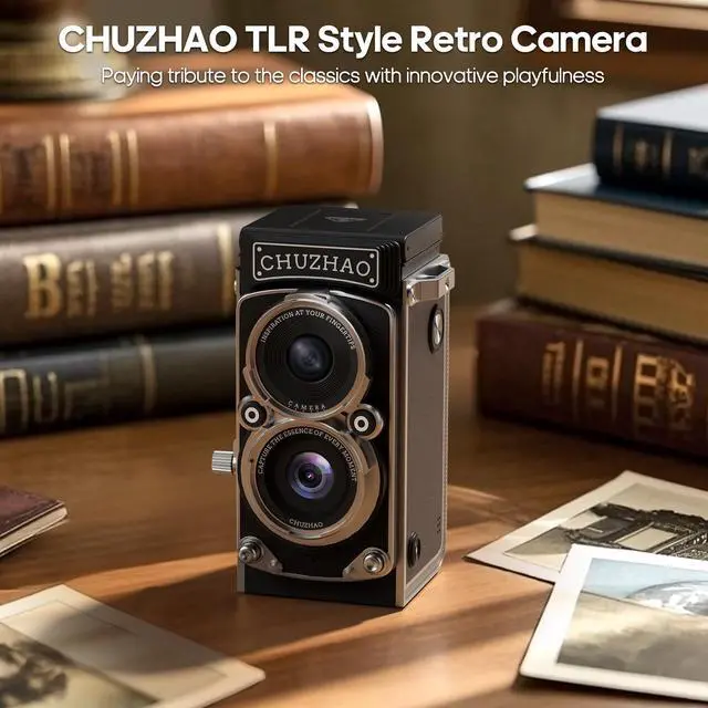 Alt view image 2 of 7 - CHUZHAO Mini Retro Digital Camera - Vintage TLR Style Point and Shoot Auto Focus Vlogging Camera, Compact & Portable, 16GB Card Included, Ideal for Beginners, Teens, and Adults