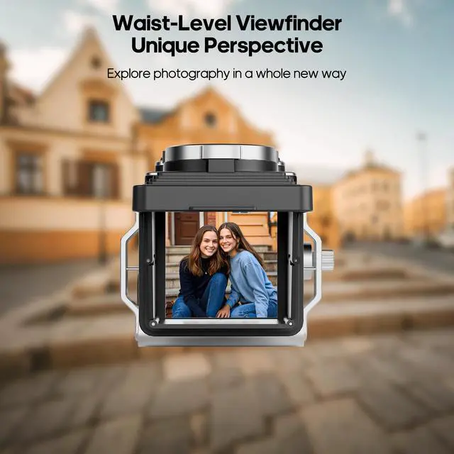 Alt view image 3 of 7 - CHUZHAO Mini Retro Digital Camera - Vintage TLR Style Point and Shoot Auto Focus Vlogging Camera, Compact & Portable, 16GB Card Included, Ideal for Beginners, Teens, and Adults