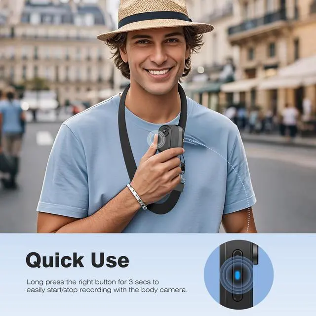 Alt view image 4 of 7 - 128GB Body Cameras with Audio and Video Recording: 1080P FHD Thumb Size Bodycam, Sports Action Body Camera, Wearable Pocket Camera Body Cam for Work, Travel, Fishing, Pet Walking, Outdoor