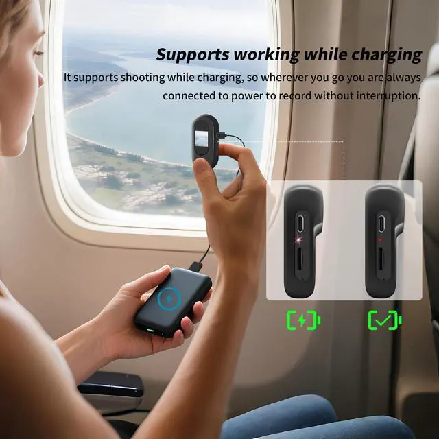 Alt view image 4 of 7 - 1080P Sports Action Camera, Mini Body Camera with Audio and Video Recording, Wearable Action Body Cam, Portable Recorder with Magnetic Back Clip, Camcorder for Traveling, Pet, Vlogging, Cycling