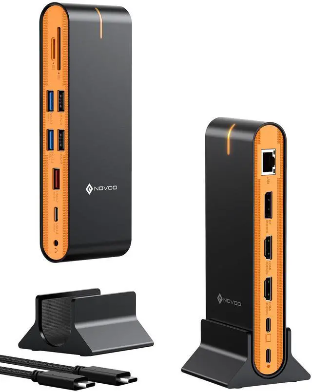 Main image of 15 in 1 Laptop Docking Station Dual Monitor, 8K DP & Dual 4K HDMI | Triple Display 8K@30Hz DP, Dual 4K@60Hz HDMI, 10Gbps USB-A/C, SD/TF, 1Gbps Ethernet, USB C Hub for MacBook, Windows Laptops