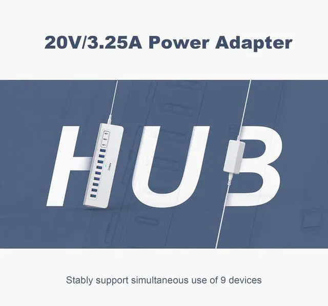 Alt view image 6 of 7 - Powered USB Hub 10Gbps, intpw 12 Port USB C Hub with USB C 3.2+2 USB A 3.2, 7 USB 3.0, 2 PD 45W Charging Port, 65W Power Adapter + 3.3FT Cable, Aluminum USB Hub for PC/Laptop/iPhone 17/16/PC