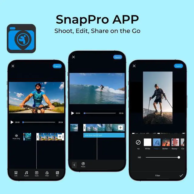 Alt view image 5 of 7 - Action Camera 4K 60FPS 20MP, Underwater with EIS,5XZoom,App Support Video&Photo Editing,Waterproof Camera WiFi Remote Control for Cycling, Swimming, and Diving