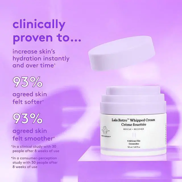 Alt view image 2 of 3 - Drunk Elephant Lala Retro Whipped Cream - Ceramide Moisturizer - Clean Clinical Skincare - Cruelty-Free - Dermatologist-Tested - Free of Essential Oils, Silicones, and Fragrance