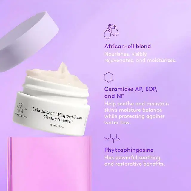 Alt view image 3 of 3 - Drunk Elephant Lala Retro Whipped Cream - Ceramide Moisturizer - Clean Clinical Skincare - Cruelty-Free - Dermatologist-Tested - Free of Essential Oils, Silicones, and Fragrance