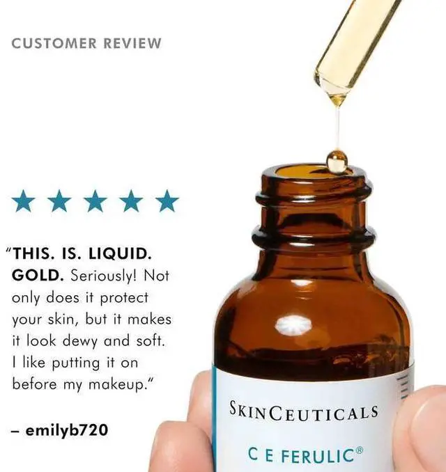 Alt view image 4 of 7 - Skin Ceuticals C E Ferulic with 15% L-Ascorbic Acid Vitamin C Serum for Anti-Aging, Firming, and Brightening 1.01 fl oz / 30 ml