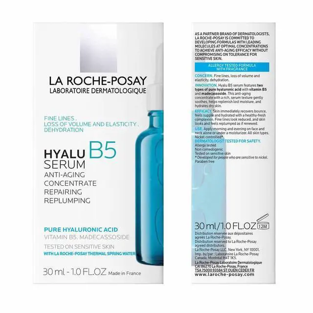 Alt view image 5 of 7 - La Roche-Posay Hyalu B5 Pure Hyaluronic Acid Serum for Face,30ml/1.0oz. Vitamin B5 + Hyaluronic Acid + Madecassoside, Hydrating Serum Visibly Plumps Skin, Sensitive Skin Safe, Anti Aging, Oil-Free