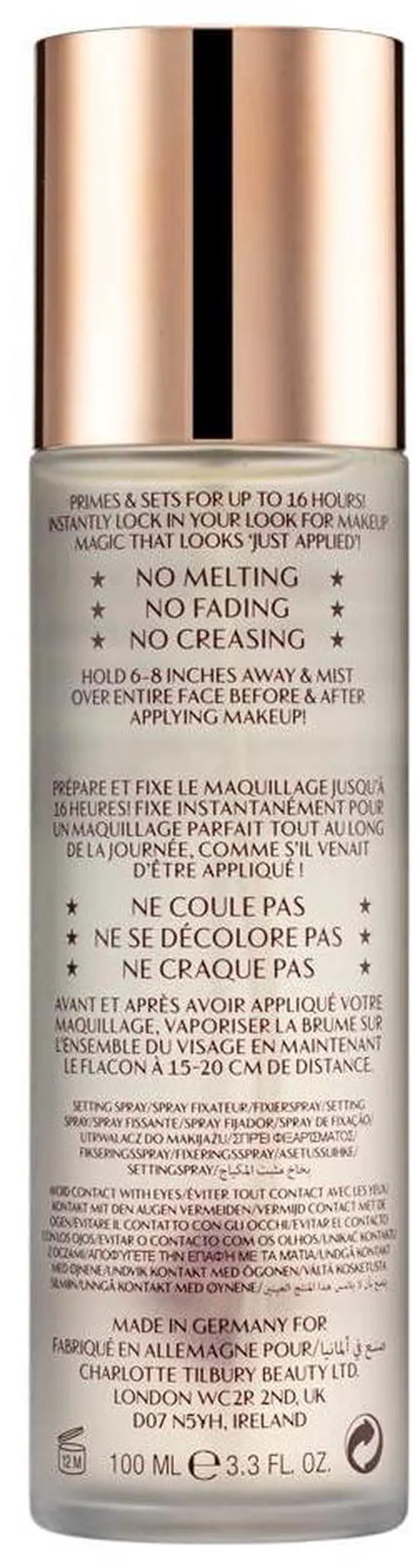 Alt view image 3 of 7 - Charlotte Tilbury Airbrush Flawless Setting Spary 100ml- Gift Set Essential - Ultra-Fine Mist to Prime & Set Makeup - Perfect for Pairing with Other Skincare & Makeup Favorites