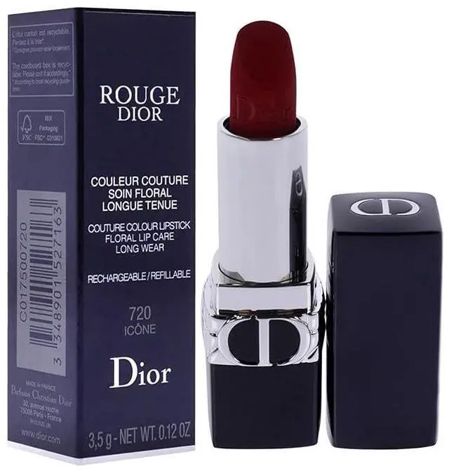 Alt view image 2 of 6 - Christian Dior Rouge Dior Couture Colour Refillable Lipstick - # Icone /Velve 720 -3.5g- Available In Rosewood With an Intense Brick-red Shade. With Long-lasting Moisturizing and Velvety Texture.