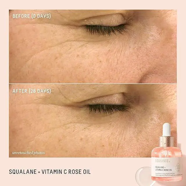 Alt view image 5 of 5 - BIOSSANCE Squalane + Vitamin C Rose Advanced Facial Oil 30ml - Brightening, Firming, and Hydrating Serum for All Skin Types - Chios Crystal Oil, Damascus Rose Extract & Squalane for Radiance