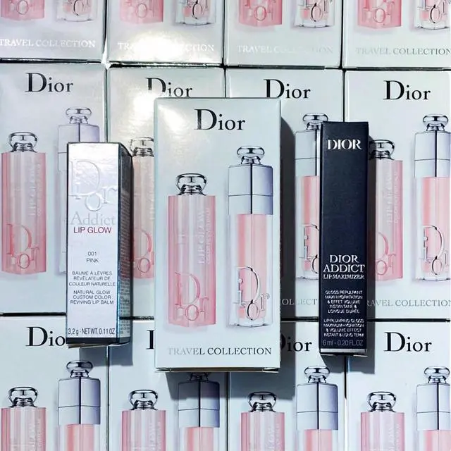Alt view image 2 of 2 - Christian Dior Addict 2Pcs Set Lip Glow & Lip Maximizer 001 Pink